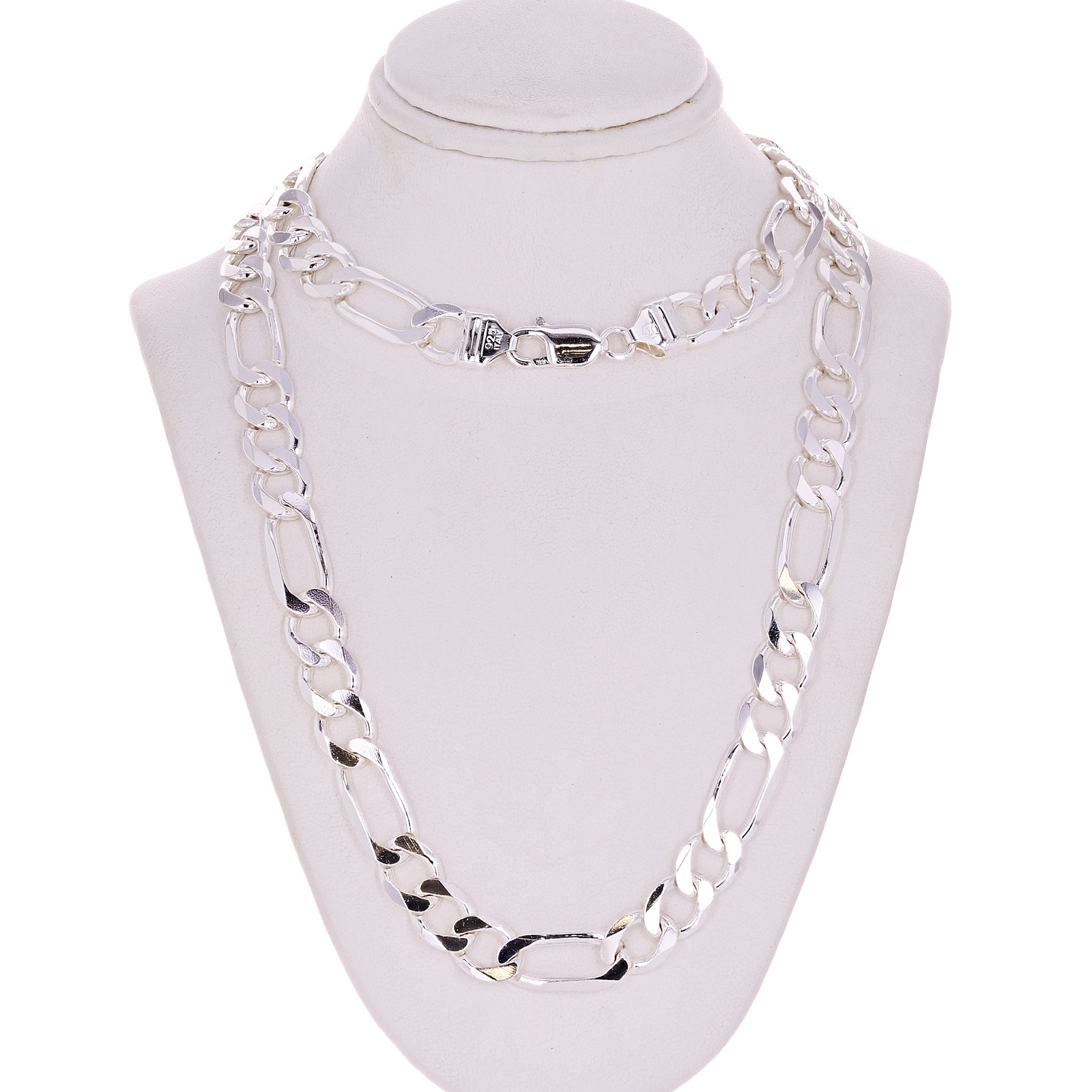 Sterling Silver Solid Figaro Link Chain Necklace Mm Grams