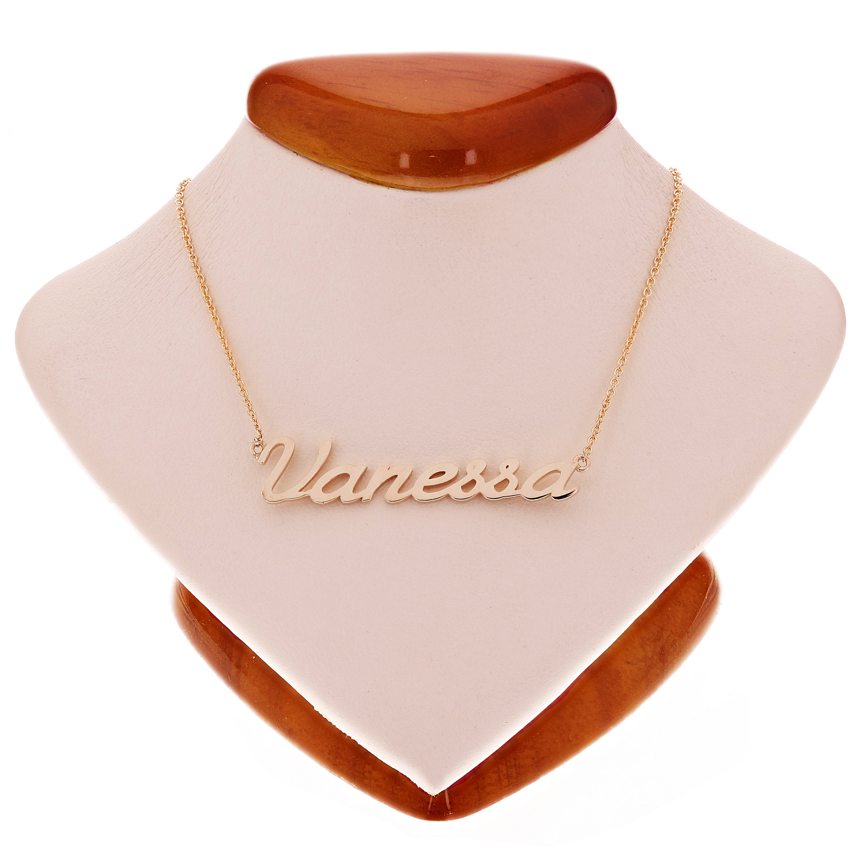 rose gold plated name necklace